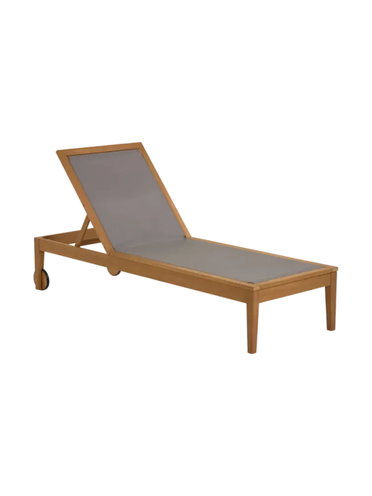 Design Outdoor Sonnenliege „Caterino“ Natural / Grau Kave Home