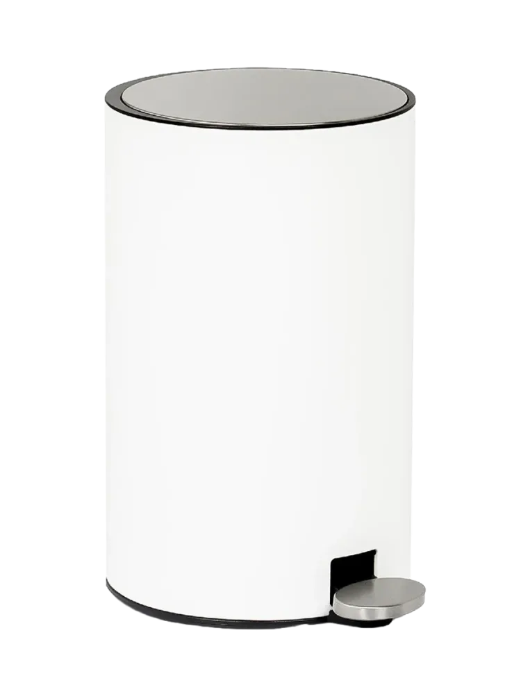 Abfalleimer „LUXB“ aus Metall Weiss,Silber Andrea House