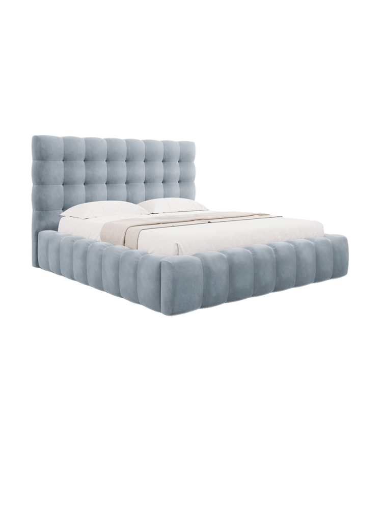 Design Polsterbett „Bali“ mit Ablagefach, Hellblau chosen by Bloomingloft