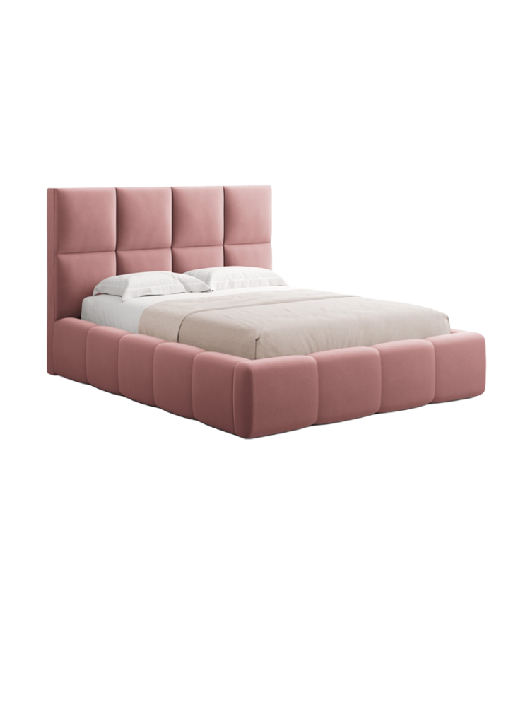 Design Polsterbett „Livigno“ mit Ablagefach, Samt Rosa chosen by Bloomingloft