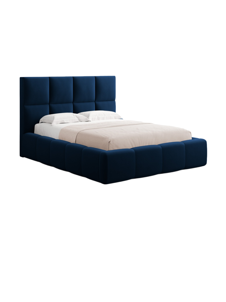 Design Polsterbett „Livigno“ mit Ablagefach, Samt Königsblau chosen by Bloomingloft