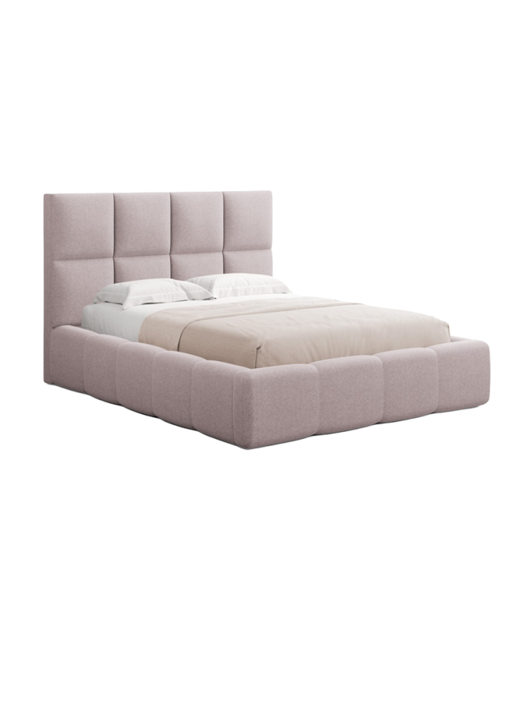 Design Polsterbett „Livigno“ mit Ablagefach, Strukturstoff Rosa chosen by Bloomingloft