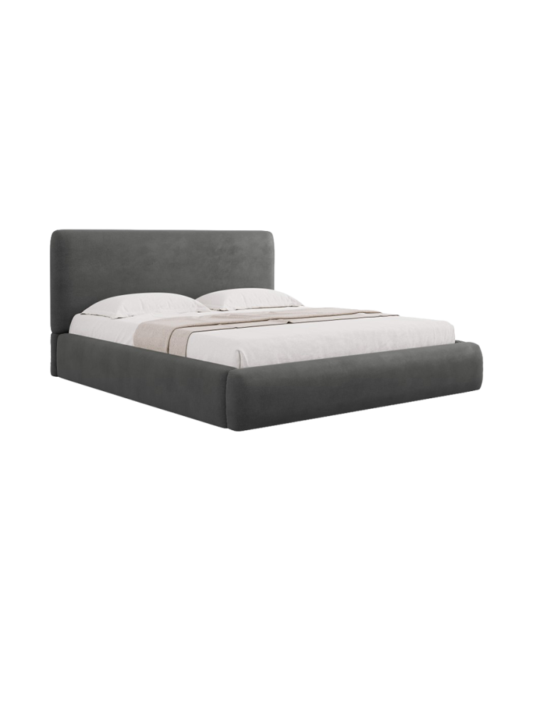 Design Polsterbett „Colonel“, Chenille Dunkelgrau chosen by Bloomingloft