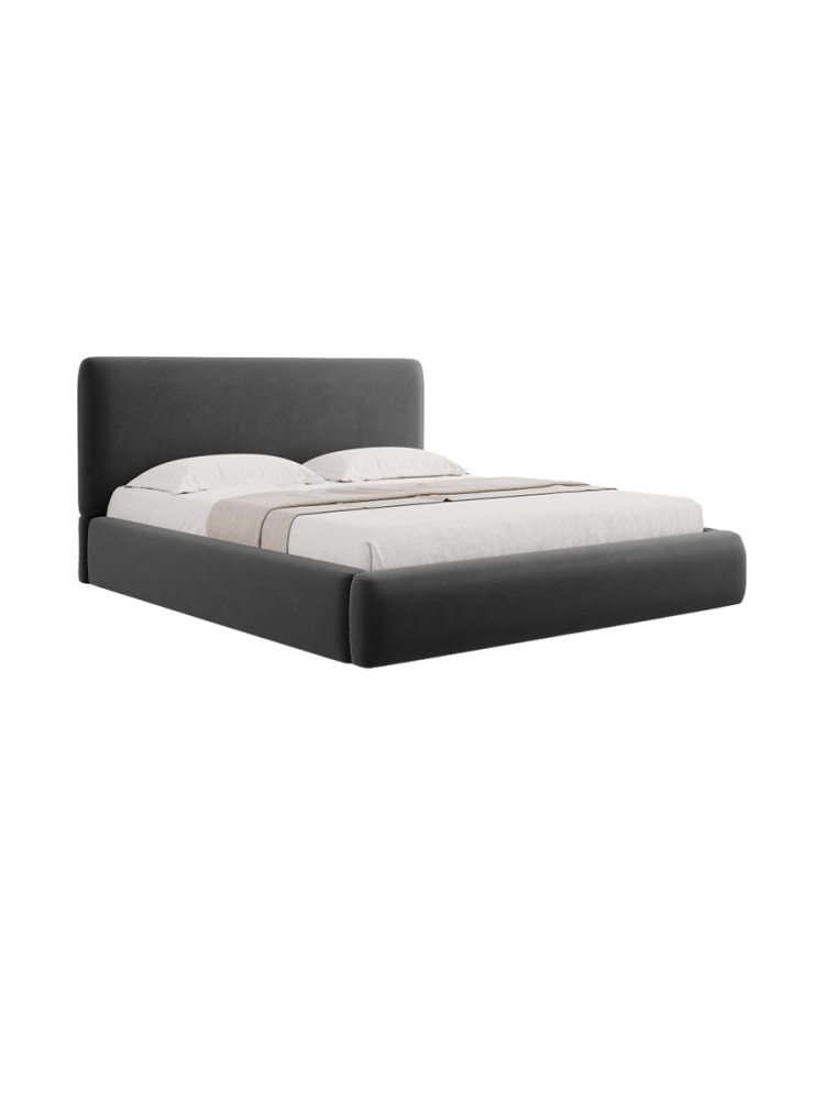 Design Polsterbett „Colonel“, Samt Dunkelgrau chosen by Bloomingloft
