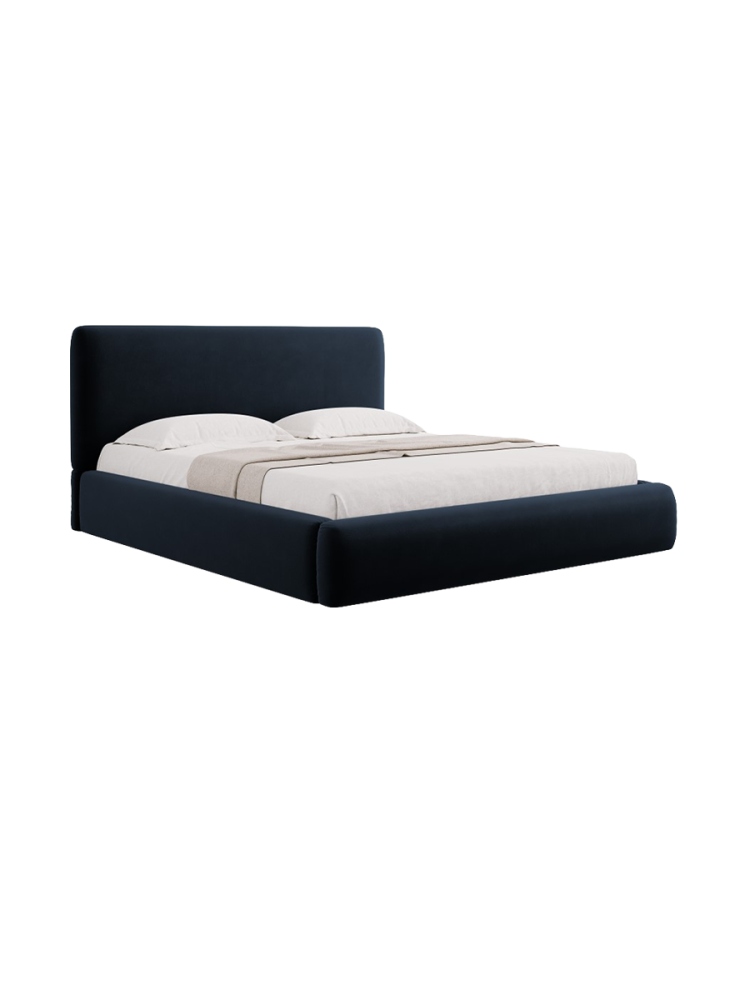 Design Polsterbett „Colonel“, Samt Dunkelblau chosen by Bloomingloft
