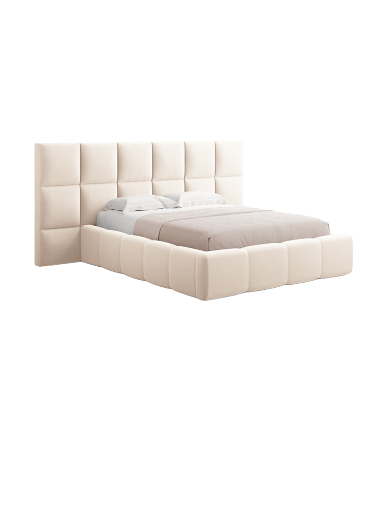 Design Polsterbett „Livigno XL“ mit Ablagefach, Samt Light Beige chosen by Bloomingloft