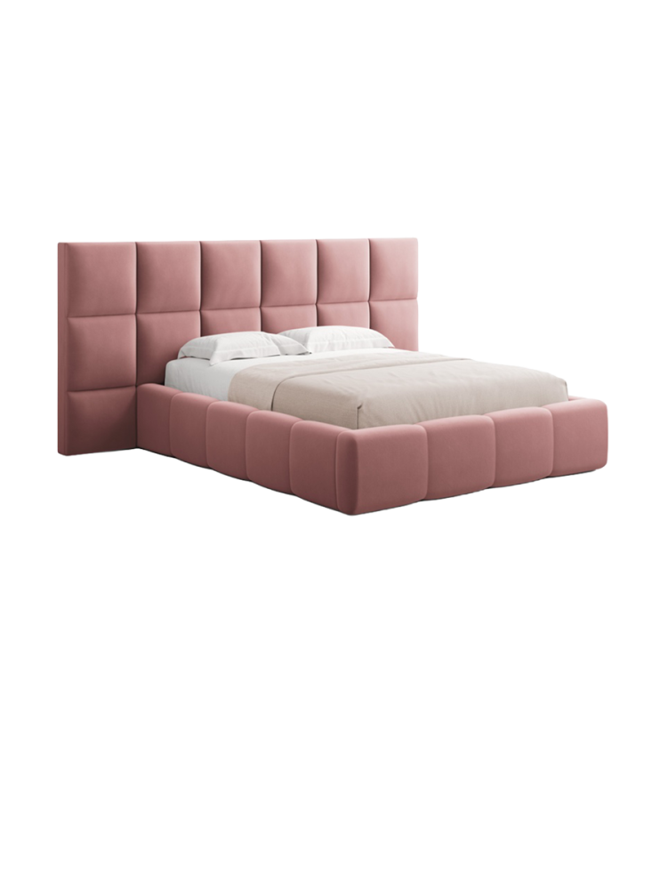 Design Polsterbett „Livigno XL“ mit Ablagefach, Samt Rosa chosen by Bloomingloft