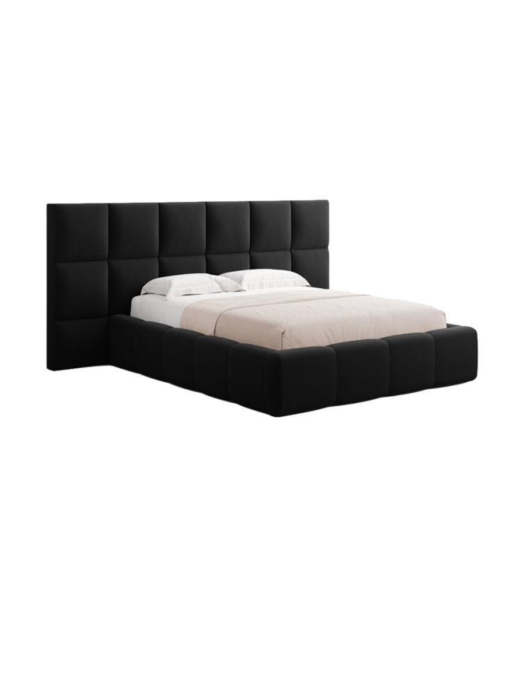 Design Polsterbett „Livigno XL“ mit Ablagefach, Samt Schwarz chosen by Bloomingloft