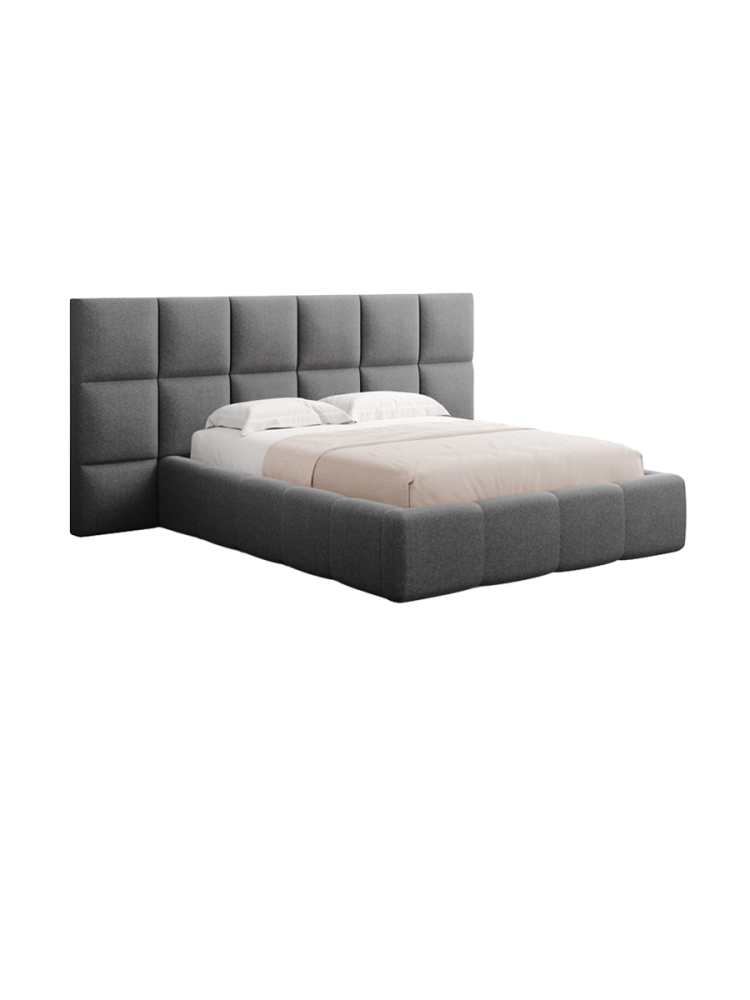 Design Polsterbett „Livigno XL“ mit Ablagefach, Strukturstoff Dunkelgrau chosen by Bloomingloft