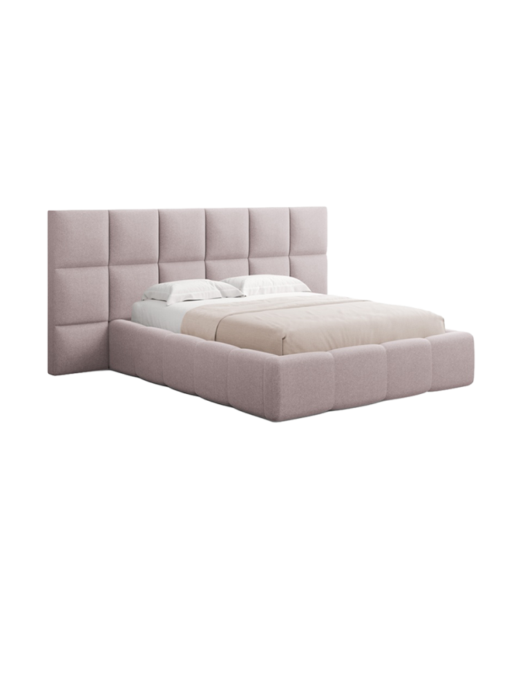 Design Polsterbett „Livigno XL“ mit Ablagefach, Strukturstoff Rosa chosen by Bloomingloft