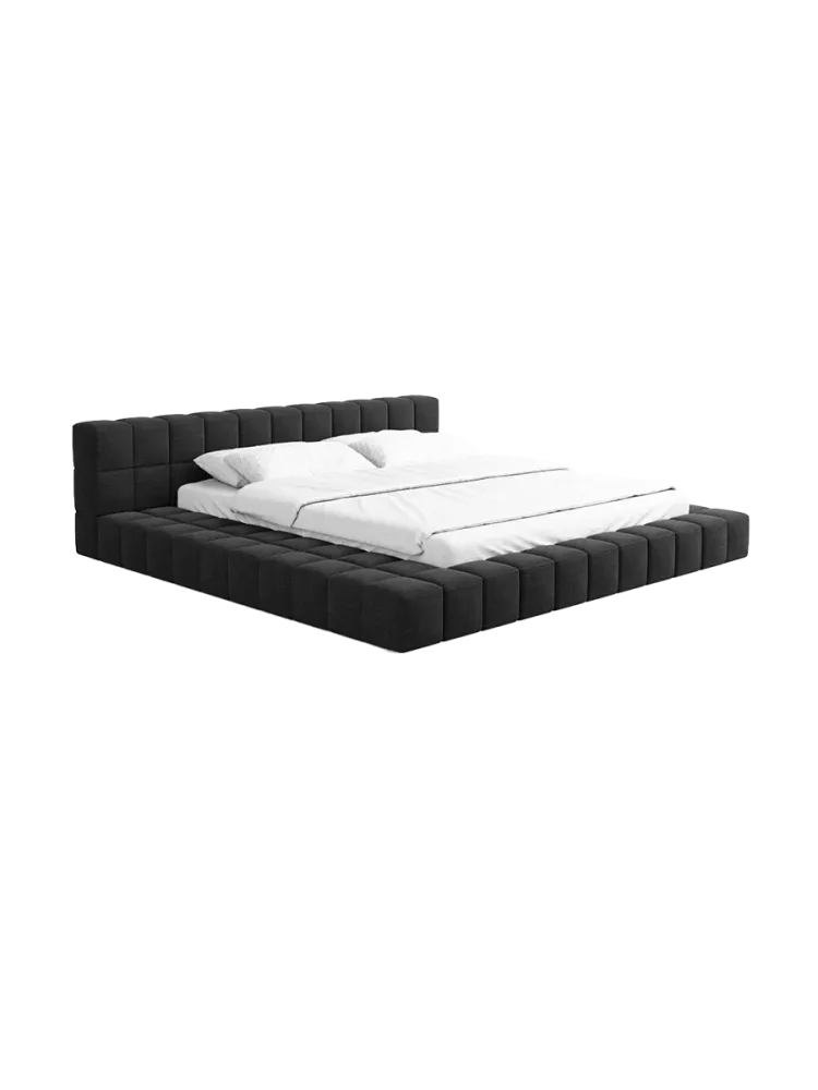 Design Polsterbett „Caspa“ mit Ablagefach, Kunstleder Schwarz BLOOMINGLOFT Collection