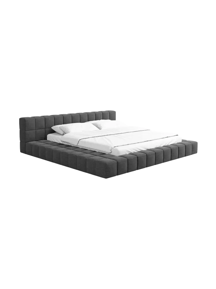 Design Polsterbett „Caspa“ mit Ablagefach, Webstoff Anthrazit Strukturstoff Anthrazit BLOOMINGLOFT Collection