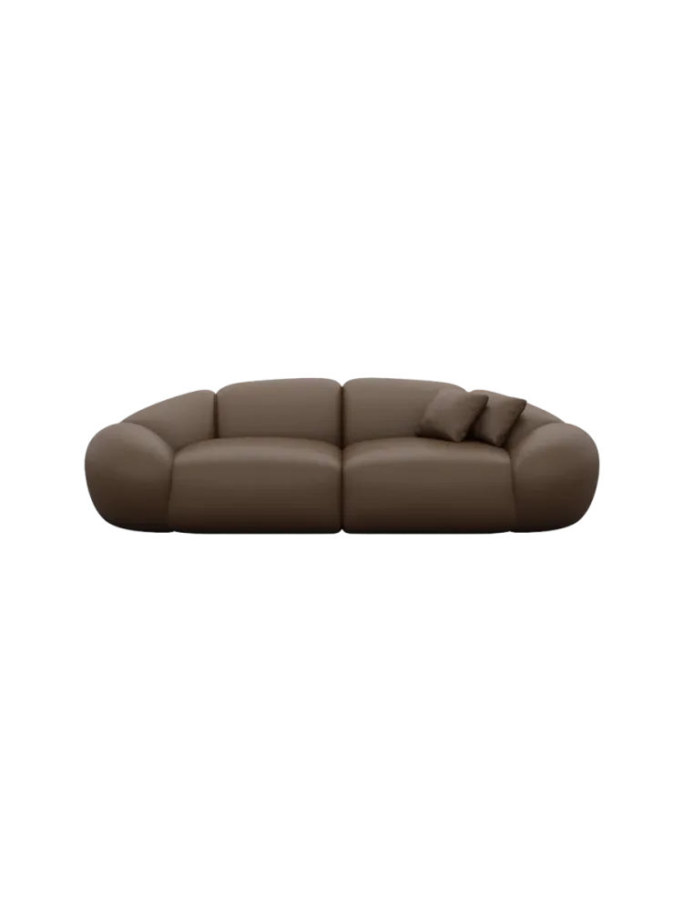 2-Sitzer Design Echtleder Sofa „Cosmo“ Echtleder Dark Brown BLOOMINGLOFT Collection