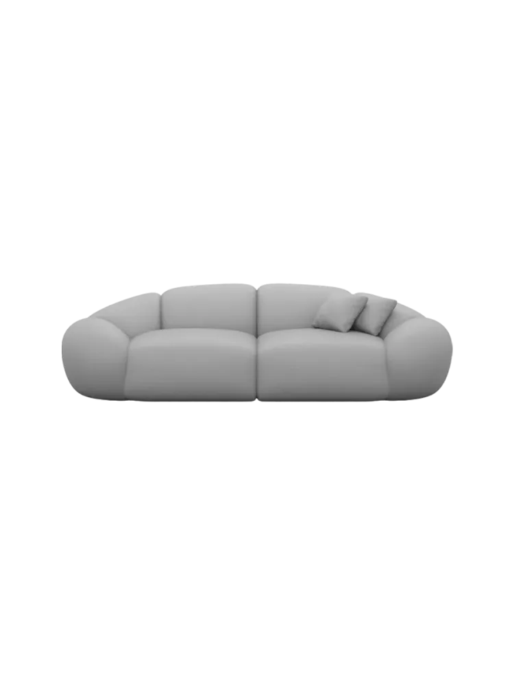 2-Sitzer Design Echtleder Sofa „Cosmo“ Echtleder Light Grey BLOOMINGLOFT Collection
