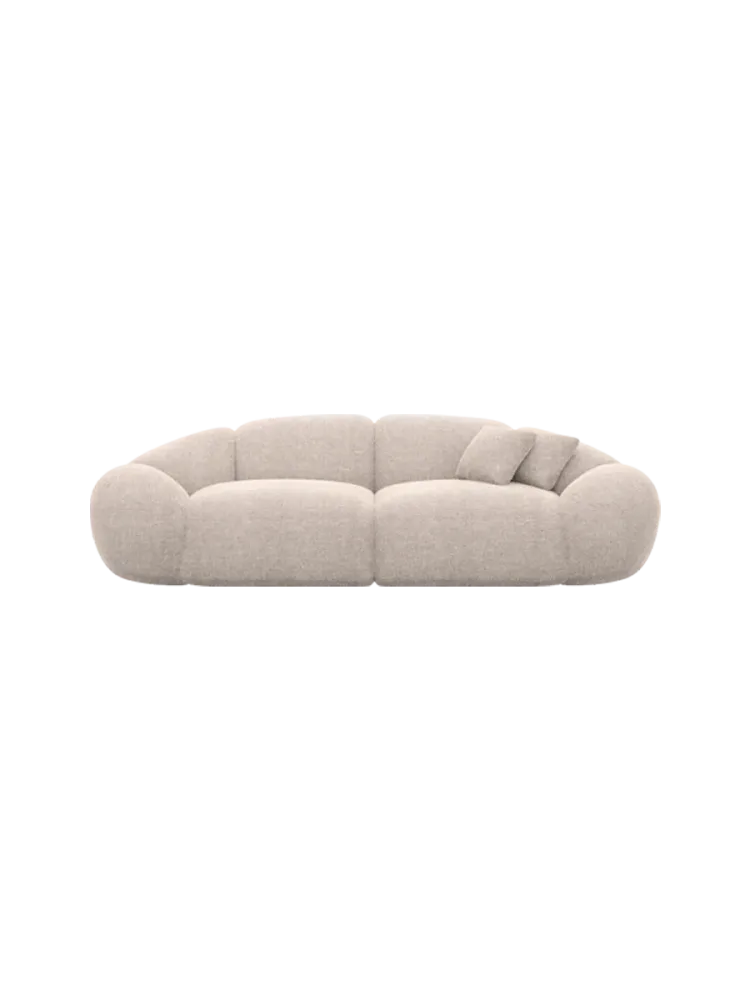 2-Sitzer Design Sofa „Cosmo“ mit Strukturstoff-Bezug Strukturstoff Beige BLOOMINGLOFT Collection