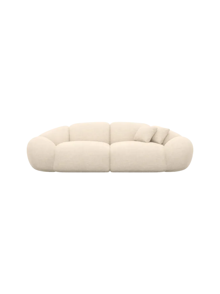 2-Sitzer Design Sofa „Cosmo“ mit Strukturstoff-Bezug Strukturstoff Cream BLOOMINGLOFT Collection