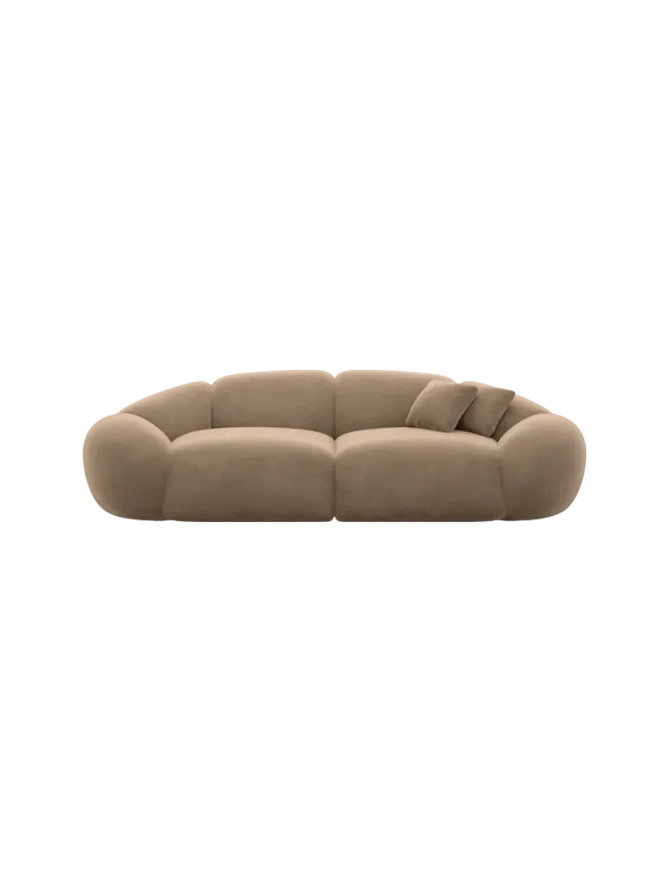 2-Sitzer Design Sofa „Cosmo“ mit Samtbezug Samtbezug Braun BLOOMINGLOFT Collection