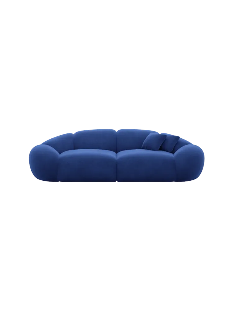 2-Sitzer Design Sofa „Cosmo“ mit Samtbezug Samtbezug Königsblau BLOOMINGLOFT Collection