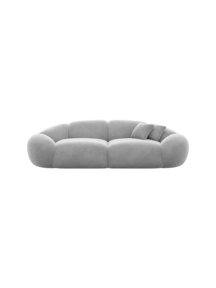 2-Sitzer Design Sofa „Cosmo“ mit Samtbezug Samtbezug Hellgrau BLOOMINGLOFT Collection