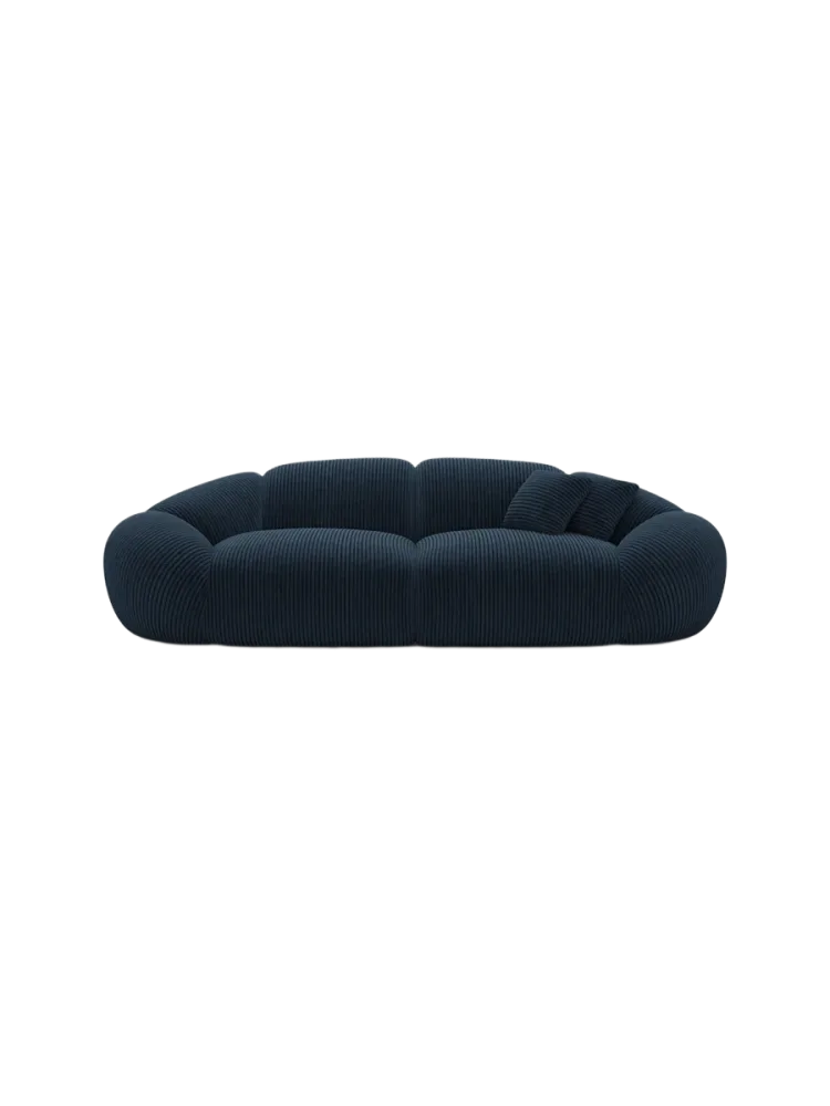3-Sitzer Design Sofa „Cosmo“, Cordsamt Cordsamt Dunkelblau BLOOMINGLOFT Collection
