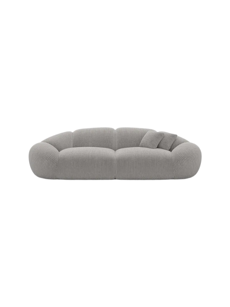 3-Sitzer Design Sofa „Cosmo“, Cordsamt Cordsamt Hellgrau BLOOMINGLOFT Collection