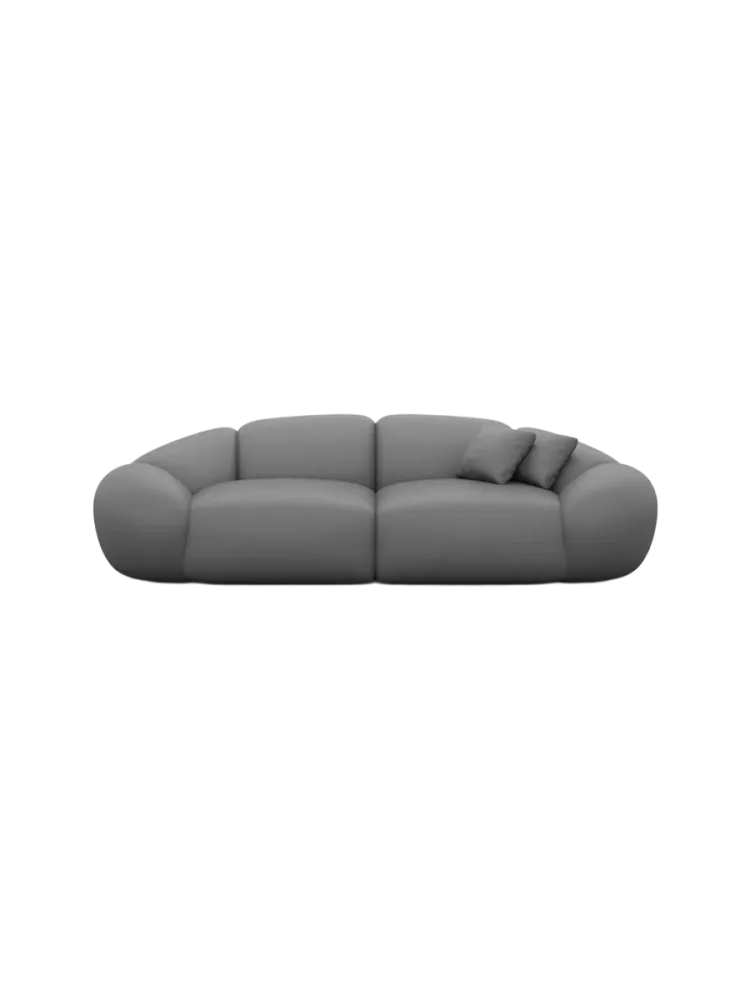 3-Sitzer Design Echtleder Sofa „Cosmo“ Echtleder Dark Grey BLOOMINGLOFT Collection
