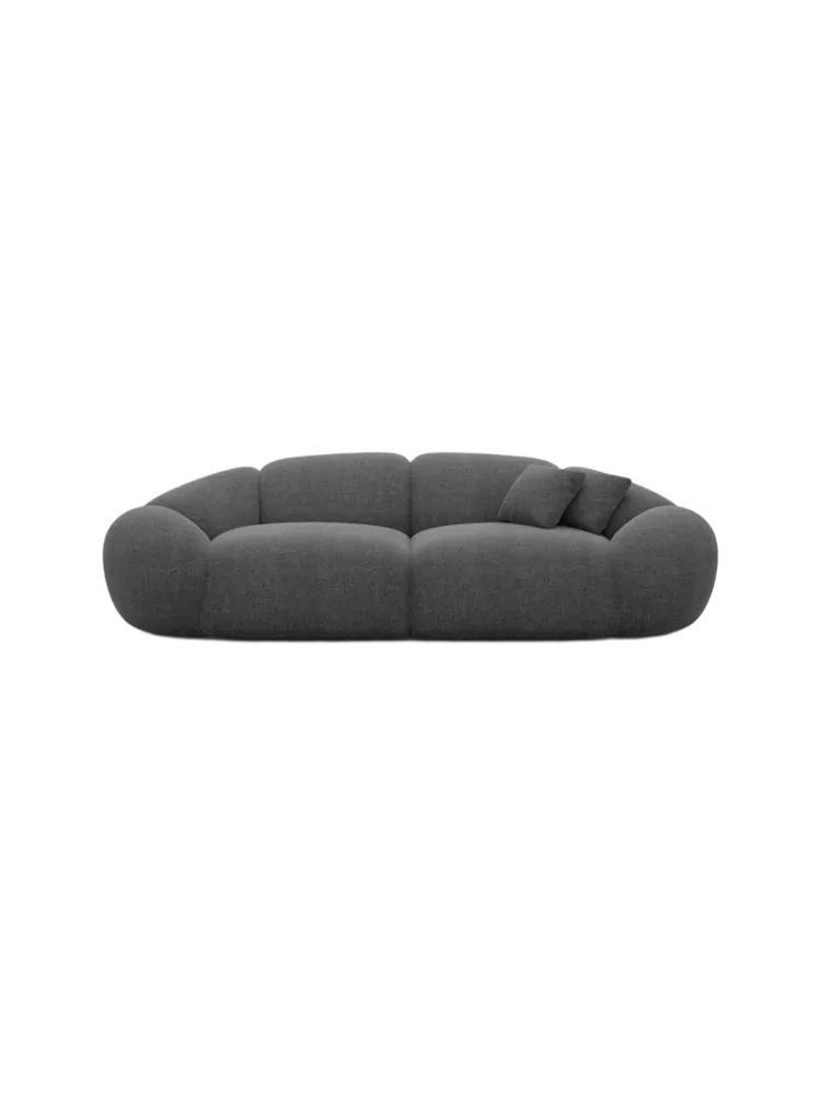 3-Sitzer Design Sofa „Cosmo“ mit Strukturstoff-Bezug Strukturstoff Anthrazit BLOOMINGLOFT Collection