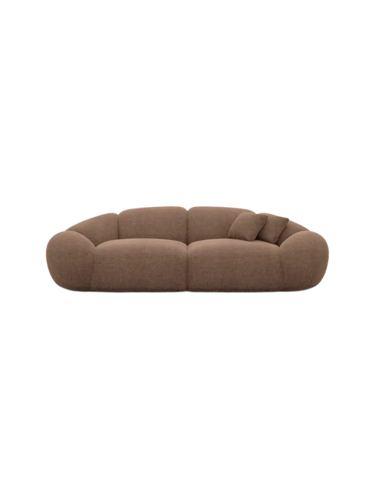 3-Sitzer Design Sofa „Cosmo“ mit Strukturstoff-Bezug Strukturstoff Braun BLOOMINGLOFT Collection