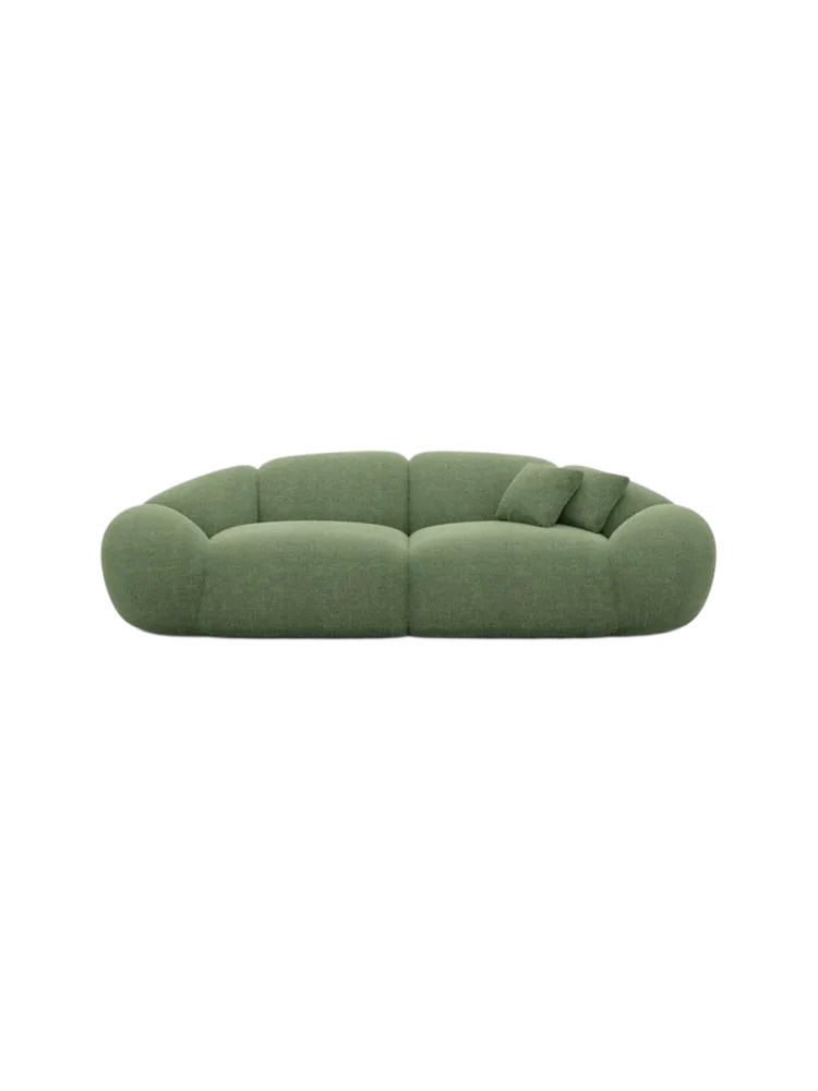 3-Sitzer Design Sofa „Cosmo“ mit Strukturstoff-Bezug Strukturstoff Grün BLOOMINGLOFT Collection