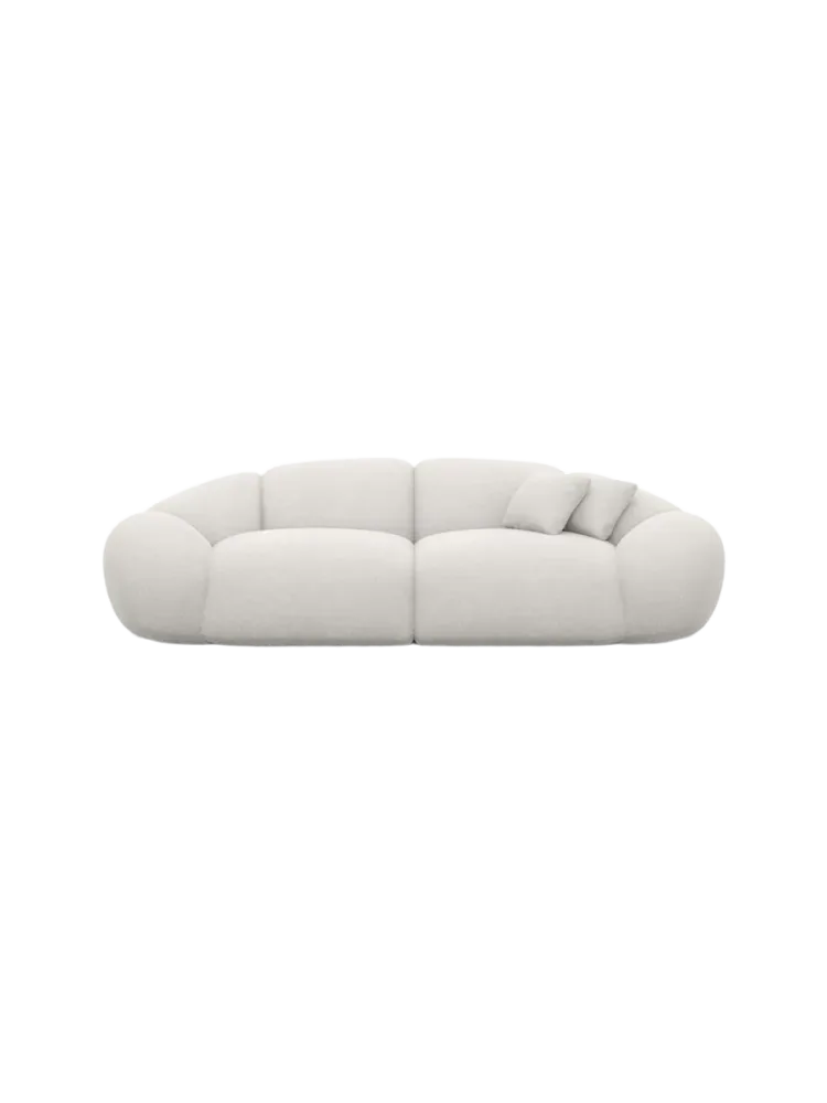 3-Sitzer Design Sofa „Cosmo“ mit Strukturstoff-Bezug Strukturstoff Weiss BLOOMINGLOFT Collection