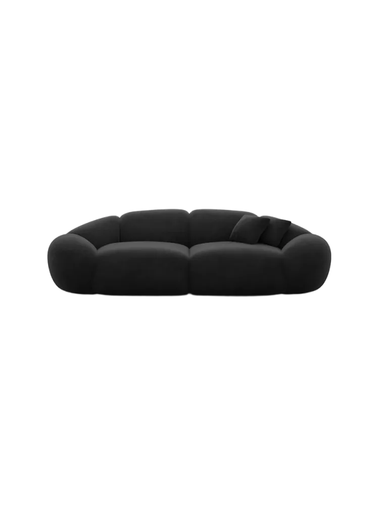 3-Sitzer Design Sofa „Cosmo“ mit Samtbezug Samtbezug Schwarz BLOOMINGLOFT Collection