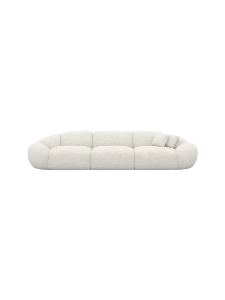4-Sitzer Design Sofa „Cosmo“ mit Bouclé-Bezug Bouclé White BLOOMINGLOFT Collection