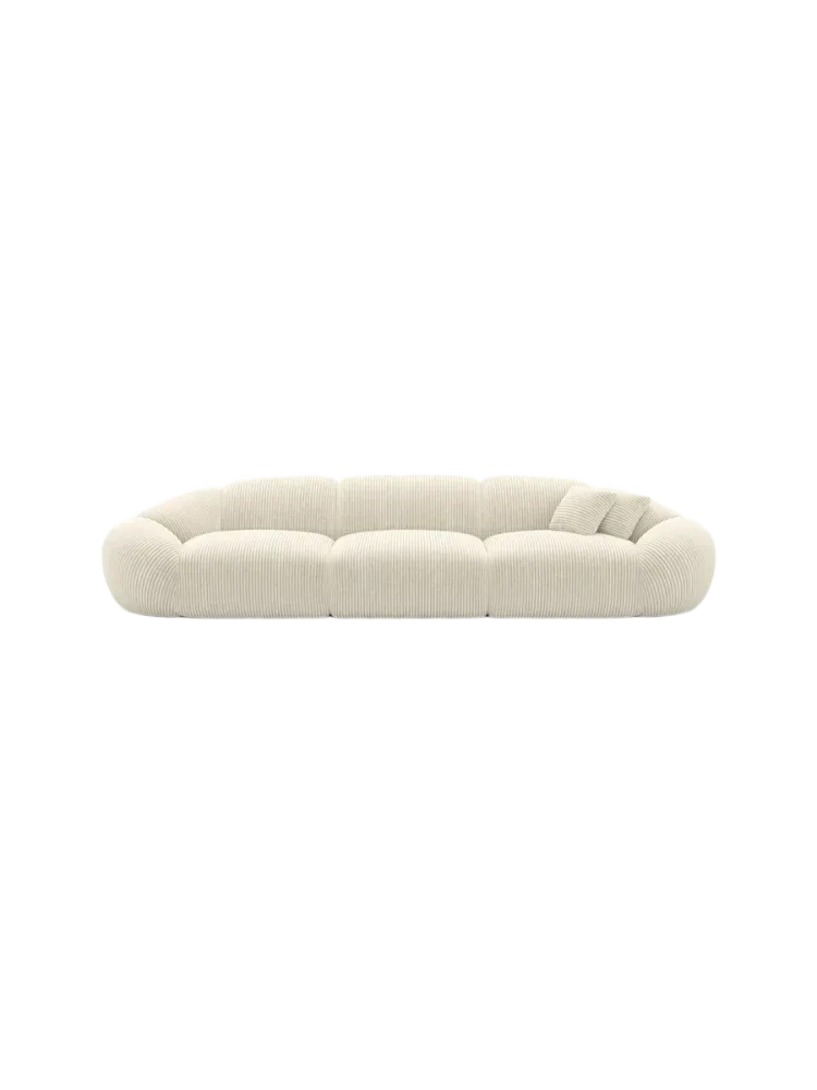 4-Sitzer Design Sofa „Cosmo“, Cordsamt Cordsamt Beige hell BLOOMINGLOFT Collection