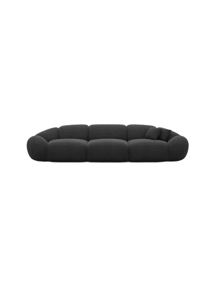4-Sitzer Design Sofa „Cosmo“ mit Strukturstoff-Bezug Strukturstoff Schwarz BLOOMINGLOFT Collection