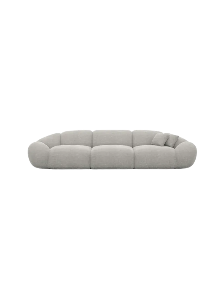 4-Sitzer Design Sofa „Cosmo“ mit Strukturstoff-Bezug Strukturstoff Hellgrau BLOOMINGLOFT Collection