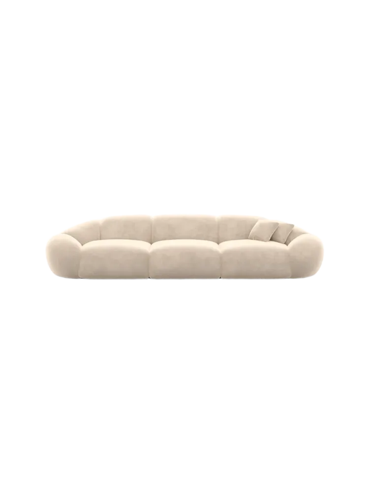 4-Sitzer Design Sofa „Cosmo“ mit Samtbezug Samtbezug Cream BLOOMINGLOFT Collection