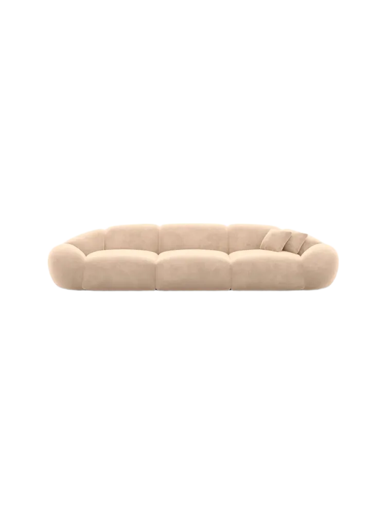 4-Sitzer Design Sofa „Cosmo“ mit Samtbezug Samtbezug Beige BLOOMINGLOFT Collection