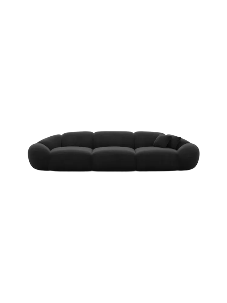 4-Sitzer Design Sofa „Cosmo“ mit Samtbezug Samtbezug Schwarz BLOOMINGLOFT Collection