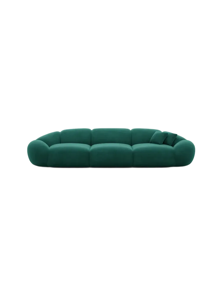 4-Sitzer Design Sofa „Cosmo“ mit Samtbezug Samtbezug Grün BLOOMINGLOFT Collection
