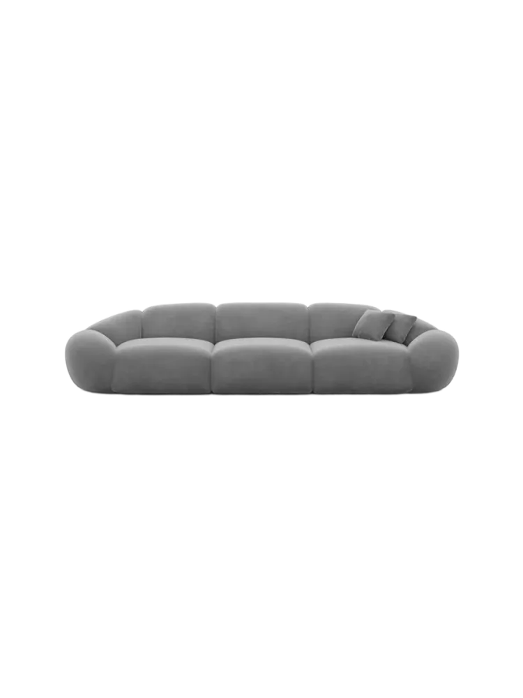 4-Sitzer Design Sofa „Cosmo“ mit Samtbezug Samtbezug Dunkelgrau BLOOMINGLOFT Collection