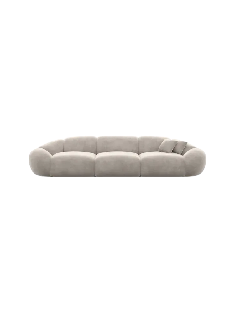 4-Sitzer Design Sofa „Cosmo“ mit Samtbezug Samtbezug Sand BLOOMINGLOFT Collection