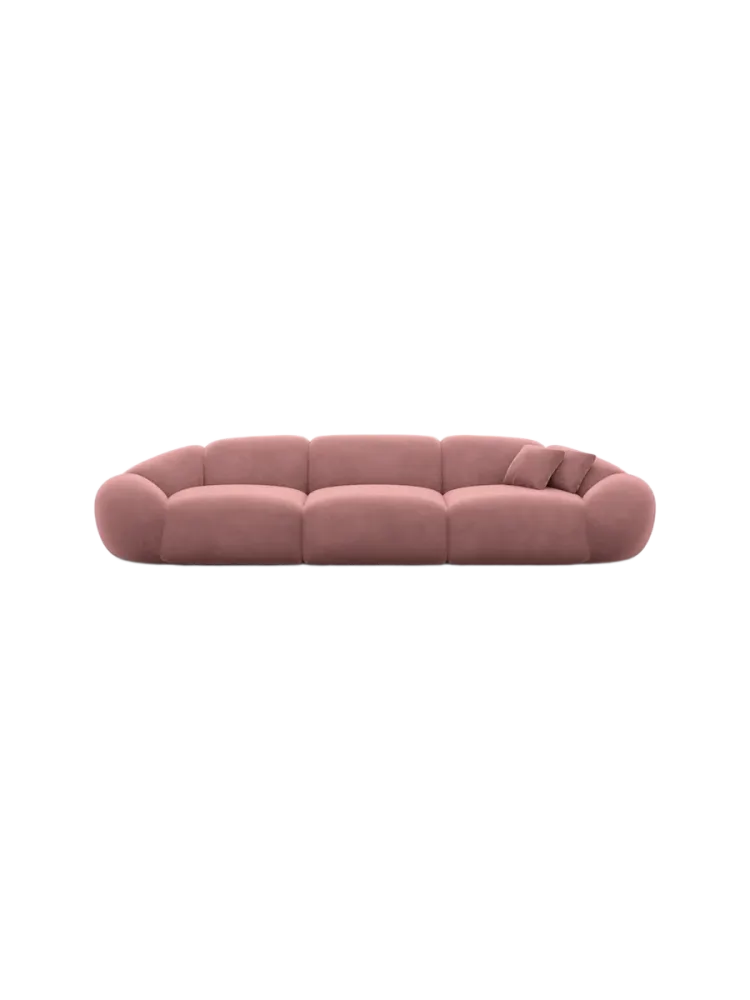 4-Sitzer Design Sofa „Cosmo“ mit Samtbezug Samtbezug Lachsrosa BLOOMINGLOFT Collection