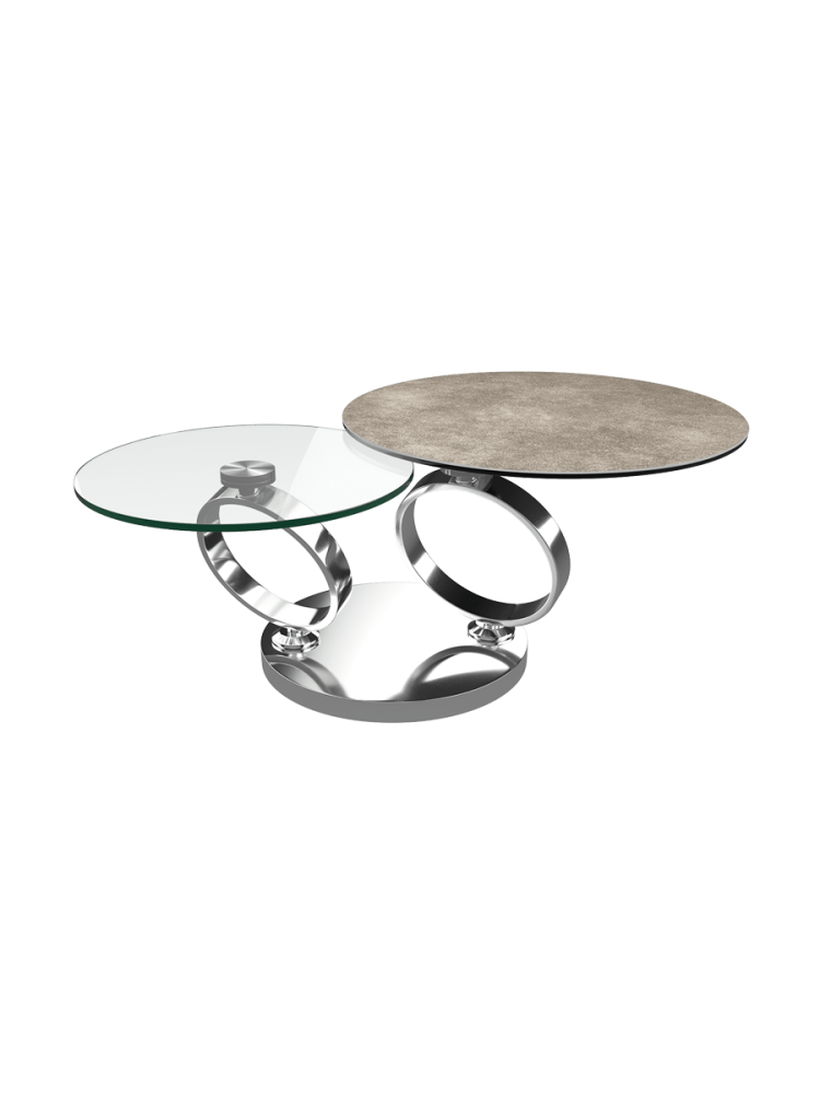 Ausziehbarer, flexibler Design Couchtisch „Eolia Silver“ Akante Design