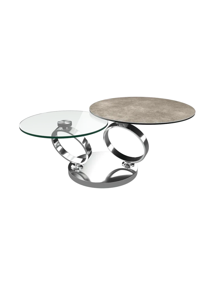 Ausziehbarer, flexibler Design Couchtisch „Eolia Silver“ Akante Design