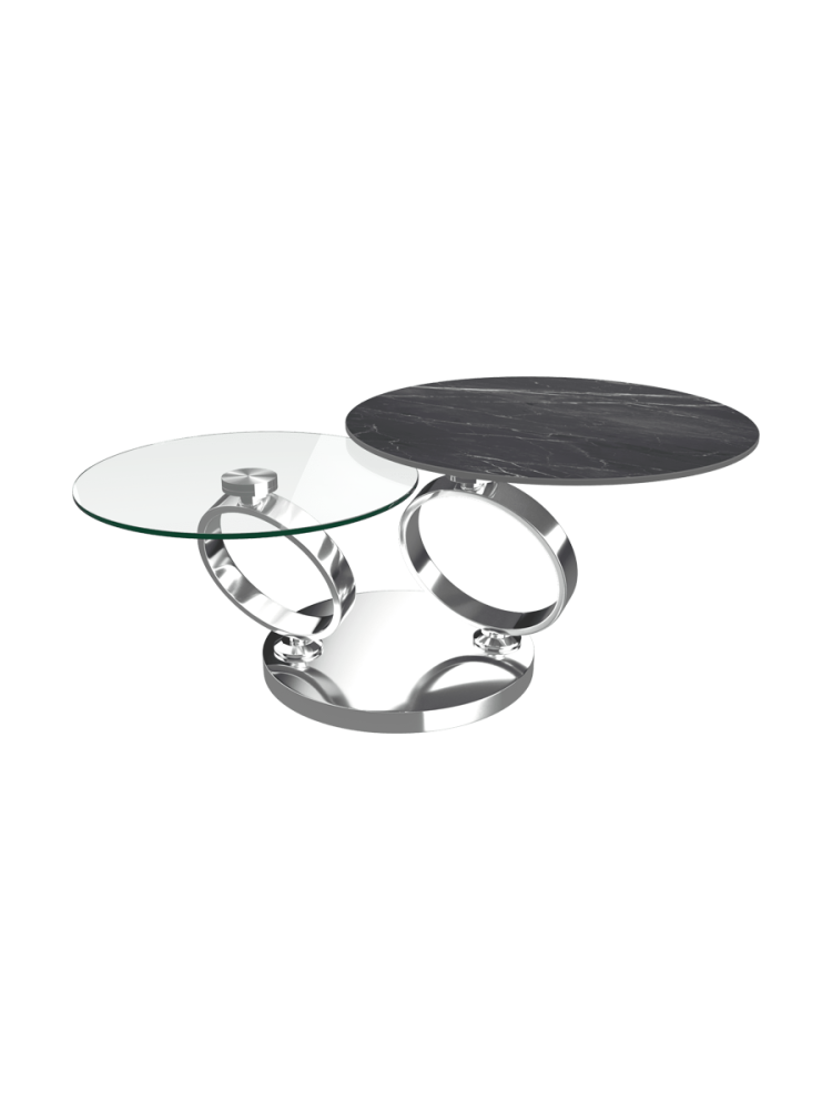 Ausziehbarer, flexibler Design Couchtisch „Eolia Silver“ Akante Design