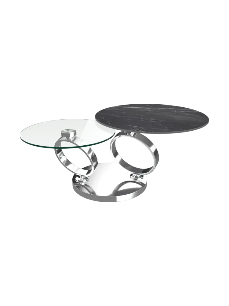 Ausziehbarer, flexibler Design Couchtisch „Eolia Silver“ Akante Design