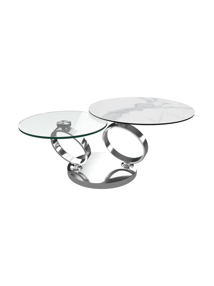 Ausziehbarer, flexibler Design Couchtisch „Eolia Silver“ Akante Design