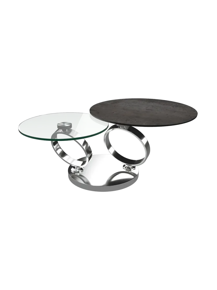 Ausziehbarer, flexibler Design Couchtisch „Eolia Silver“ Akante Design