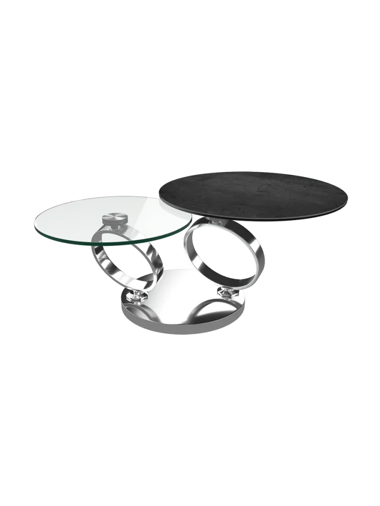 Ausziehbarer, flexibler Design Couchtisch „Eolia Silver“ Akante Design