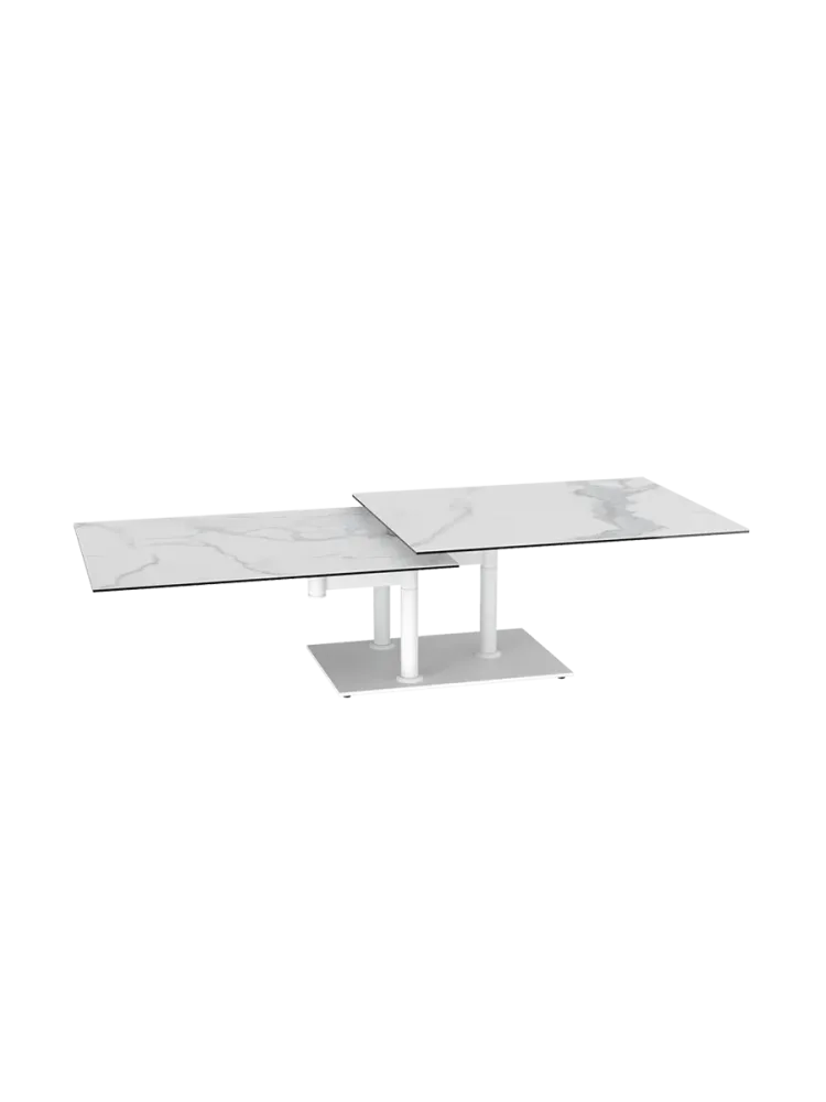 Ausziehbarer, flexibler Design Keramik Couchtisch „Opera Double“ Akante Design